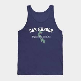 Oak Harbor, Whidbey Island WA Island Silhouette PNW Souvenir Tank Top